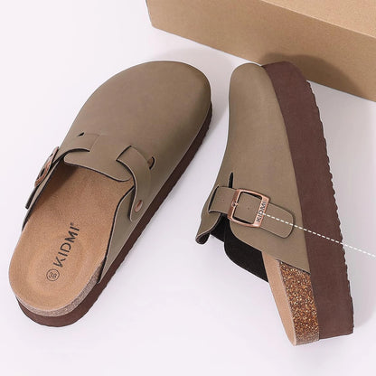 Comwarm Cork Sole Leather Clogs