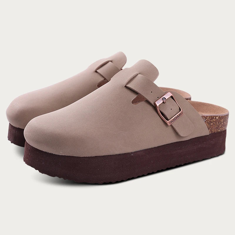 Comwarm Cork Sole Leather Clogs