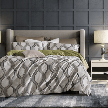 Geometric Waves Duvet Cover Set (Long-Staple Sateen Cotton)