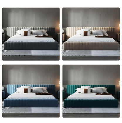 Ribbed Modern Upholstered Bed Frame