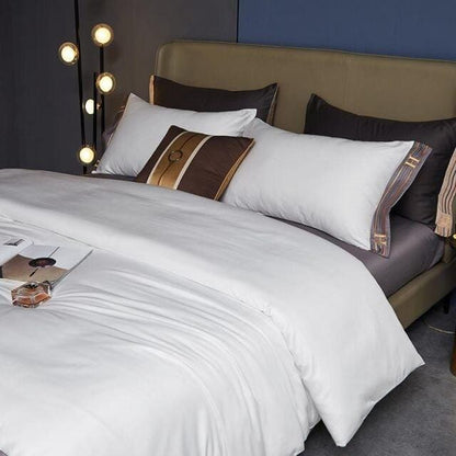 White Visna Duvet Cover Set (Long-Staple Sateen Cotton)