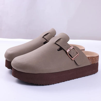 Comwarm Cork Sole Leather Clogs