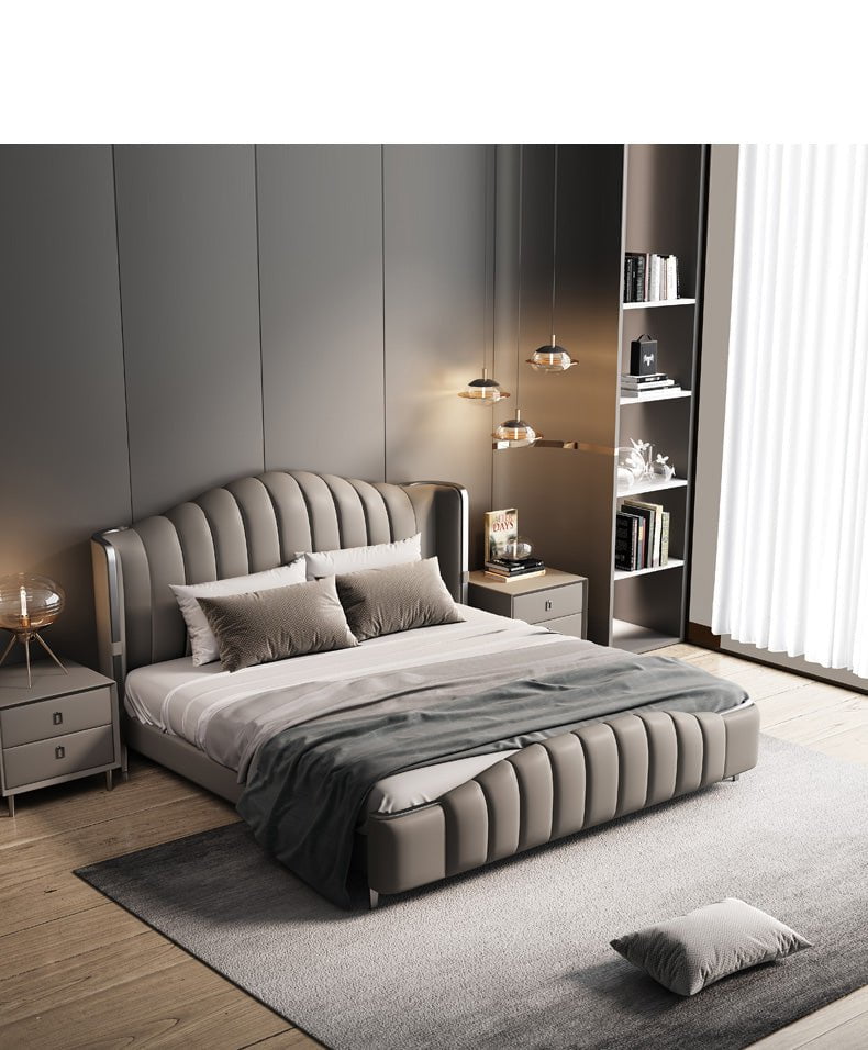 Royal Industrial Upholstered Bed Frame