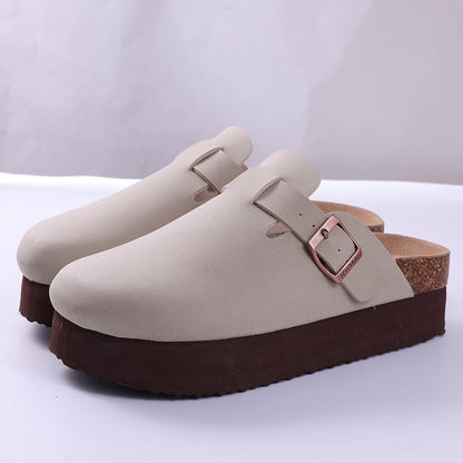 Comwarm Cork Sole Leather Clogs