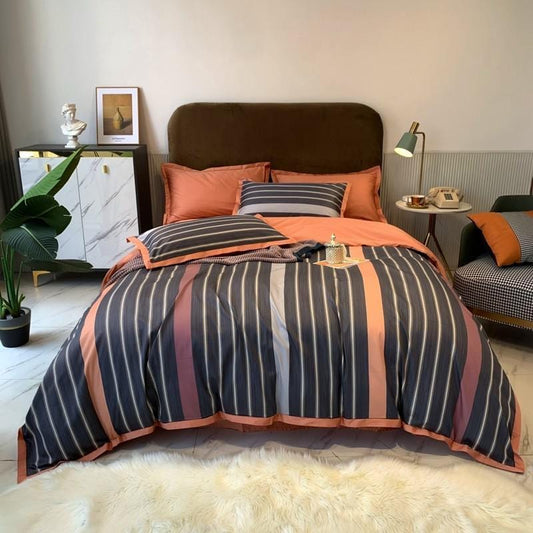 Striplen Duvet Cover Set (Long-staple Sateen Cotton)