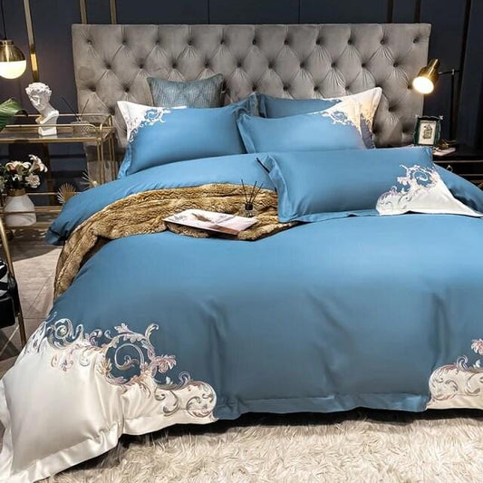 Dreamy Blue Duvet Cover Set (Long-Staple Sateen Cotton)