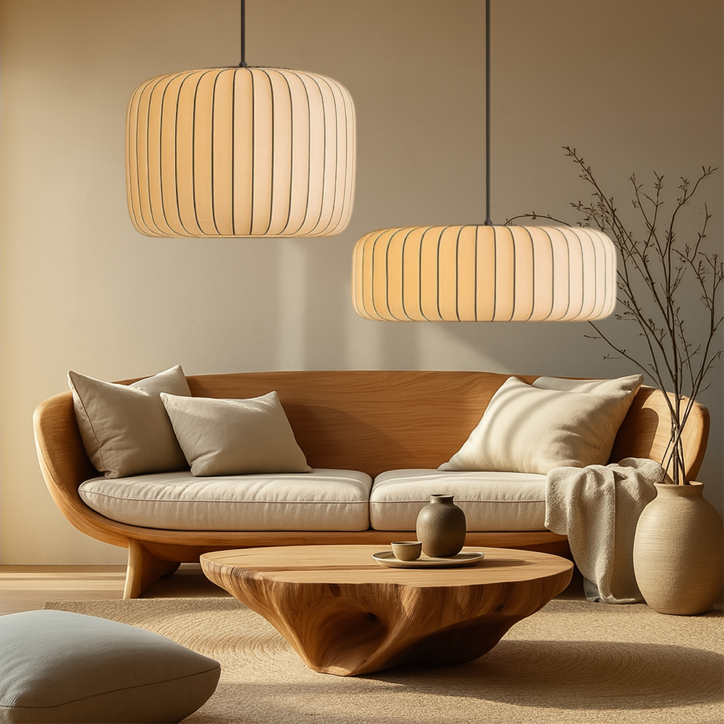 Lampa wisząca Rendara z jedwabnym kloszem dla eleganckiego styledu
