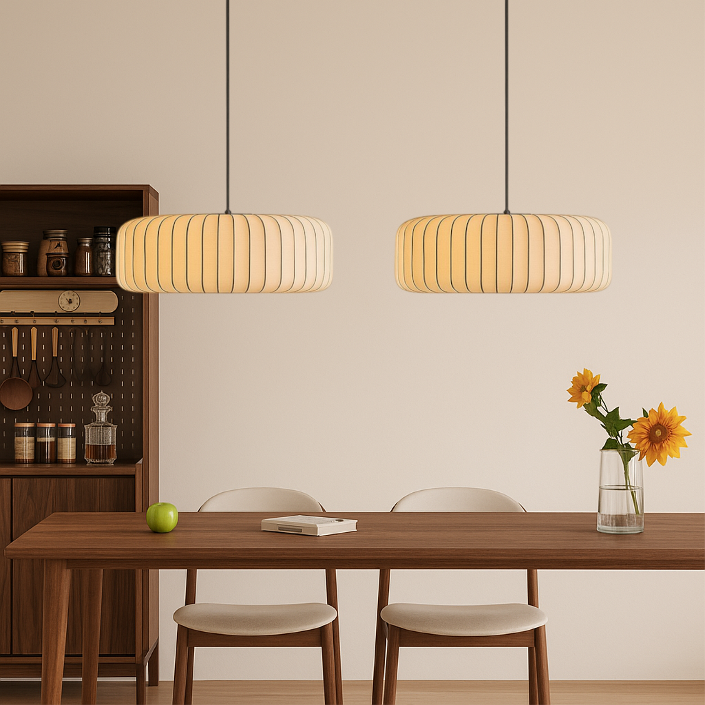 Lampa wisząca Rendara z jedwabnym kloszem dla eleganckiego styledu