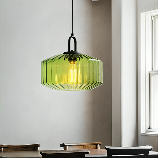 Lustre en Verre Coloré pour une Ambiance Accueillante