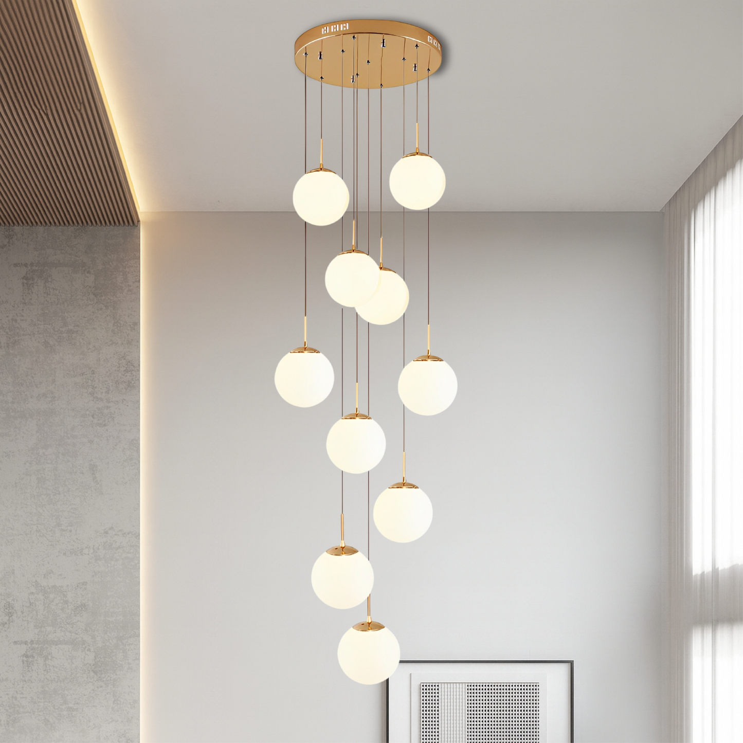 Nova Nordic Staircase Chandelier - Sleek Nordic Design for Modern Hallways