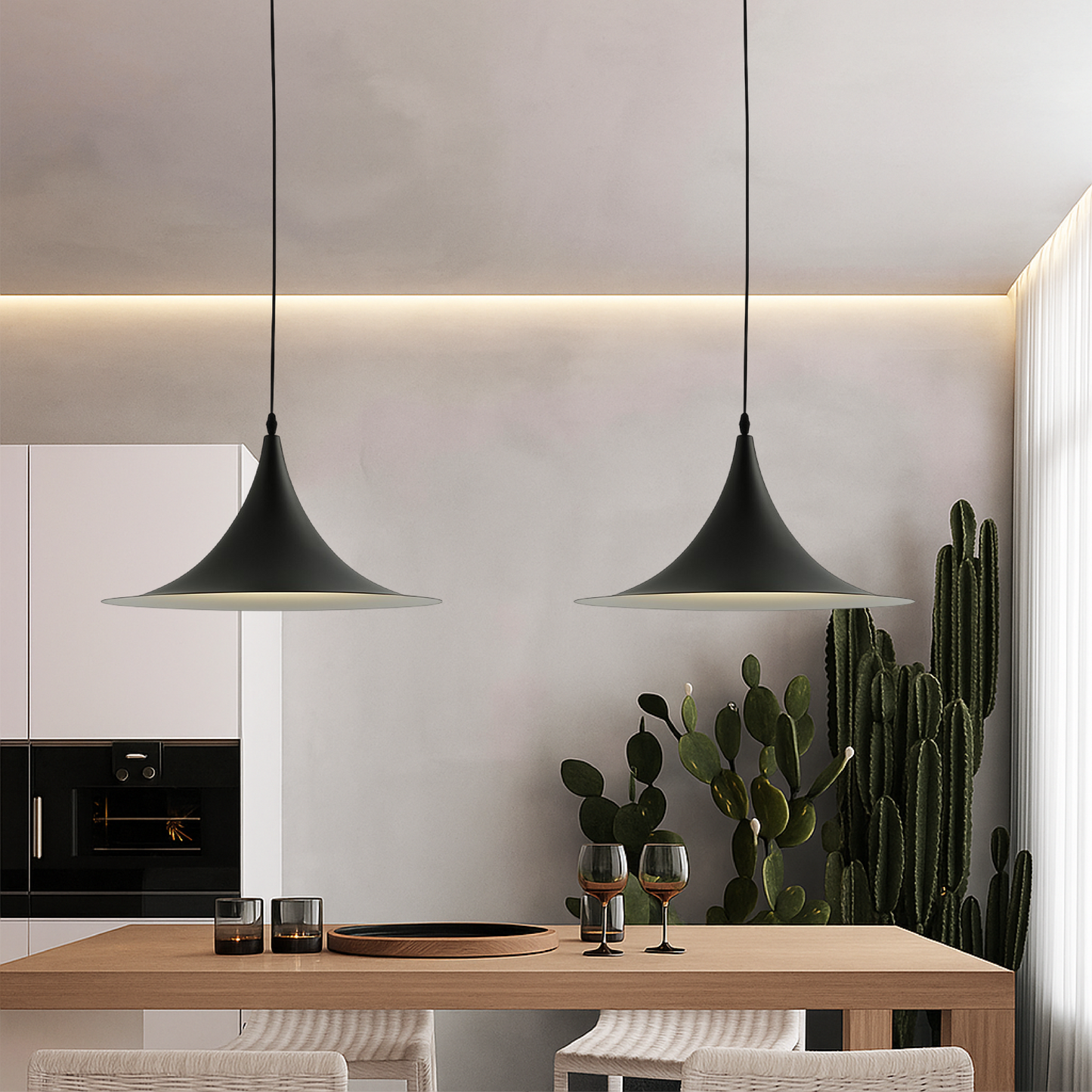 Plafonnier Nordic Élégant avec Socle en Forme de Soucoupe