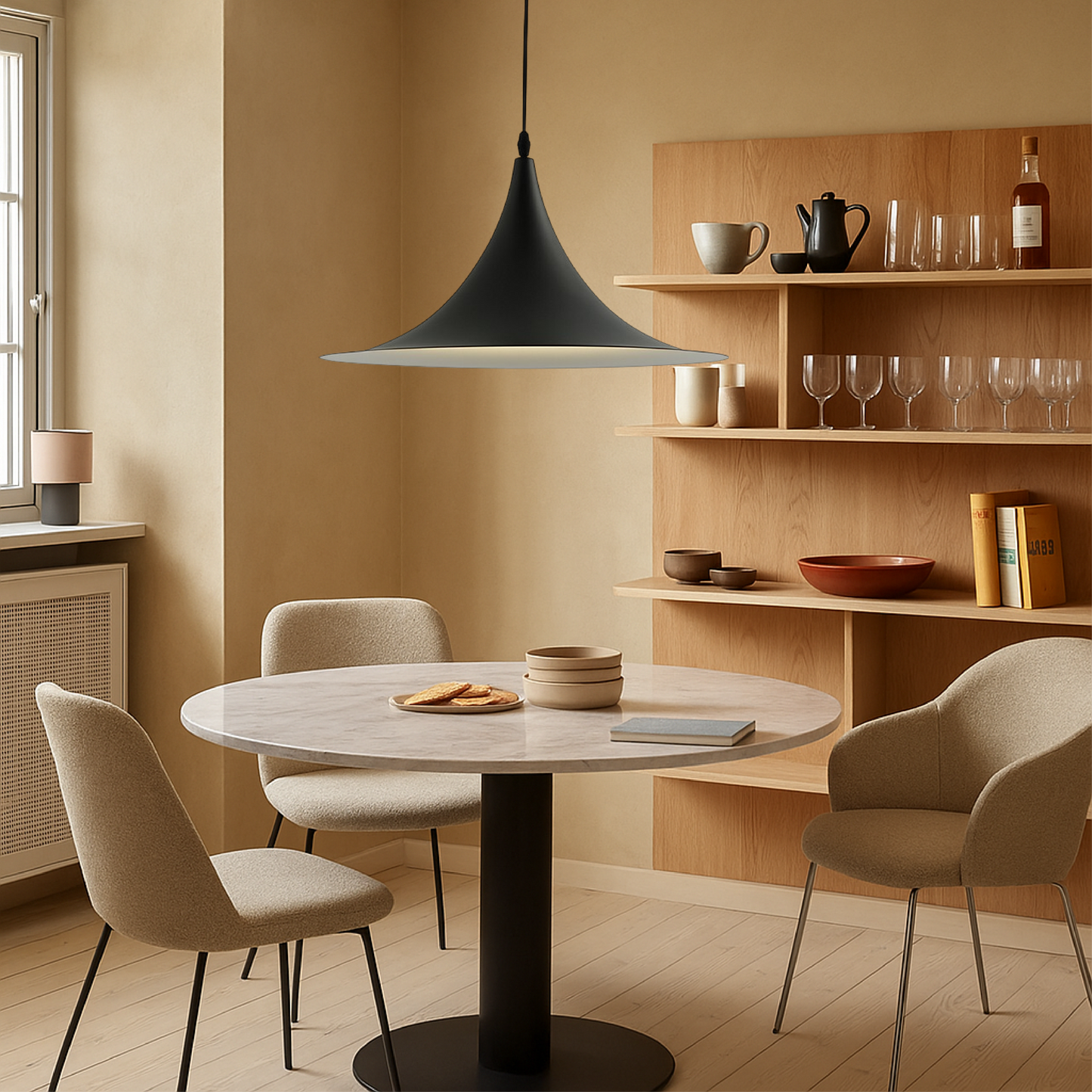 Plafonnier Nordic Élégant avec Socle en Forme de Soucoupe