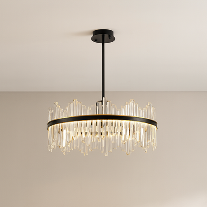 Elegance Éclatante : Lustre en Cristal Noir Terri