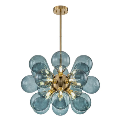 Lustre boule en verre bleu de Jarise, un élégant point focal lumineux