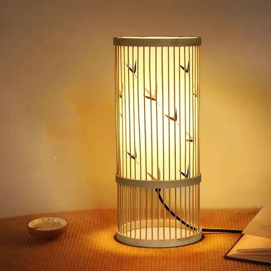 Japanese bamboo zen bedside lamp
