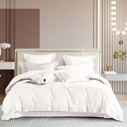 Luxxe White Duvet Cover Set (Long-staple Sateen Cotton)