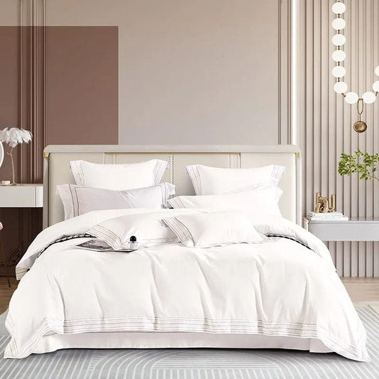 Luxxe White Duvet Cover Set (Long-staple Sateen Cotton)