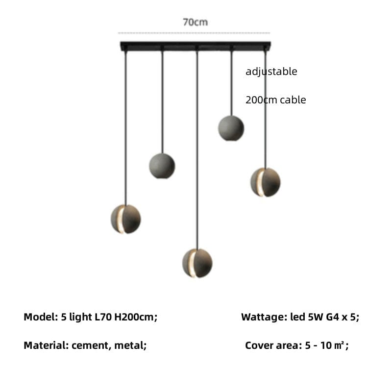 Sphered Cement Pendant Light