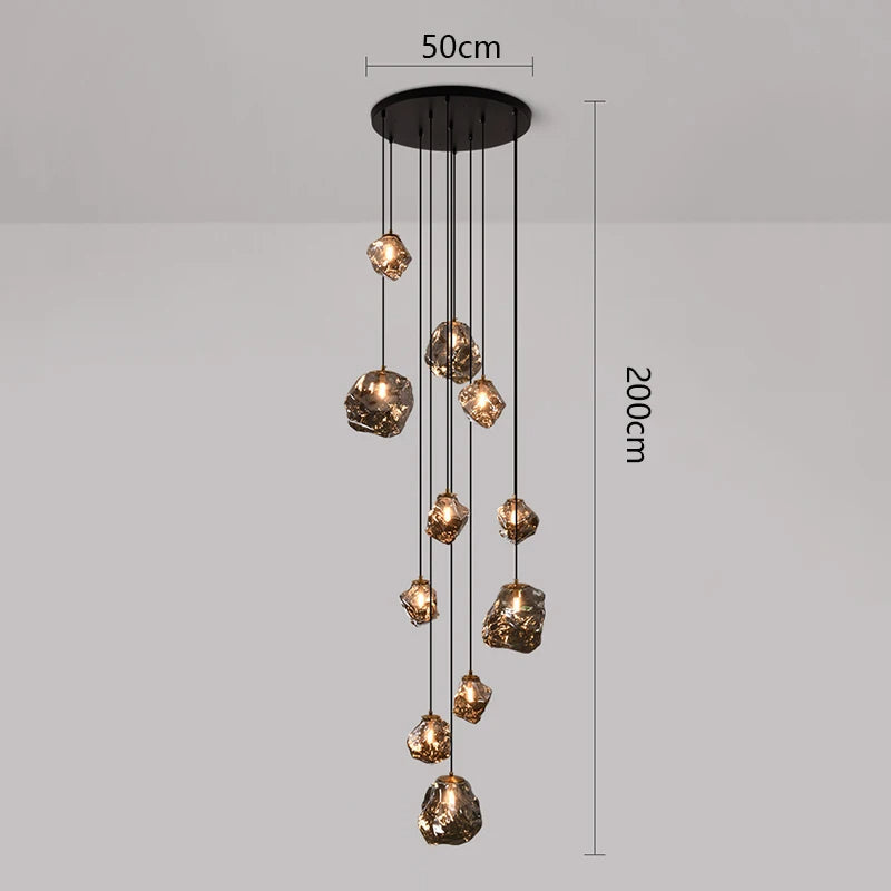 Élégant lustre de escalier Nordic Villa pour une ambiance raffinée