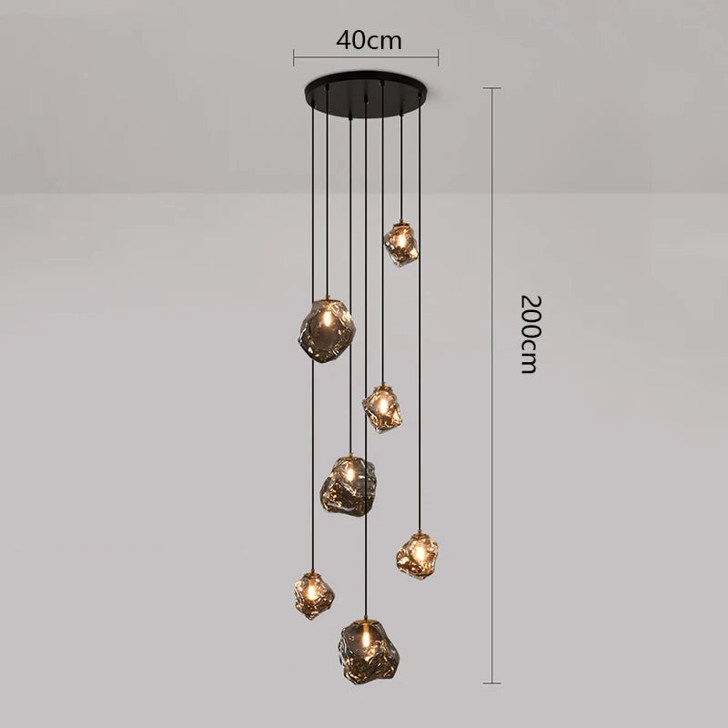 Élégant lustre de escalier Nordic Villa pour une ambiance raffinée