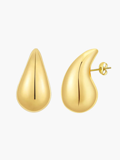 Elowen - 14k Gouden Geplooide Oorbellen