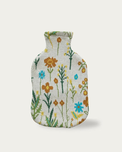 Sol Hot Water Bottle with Cotton Knit Cover