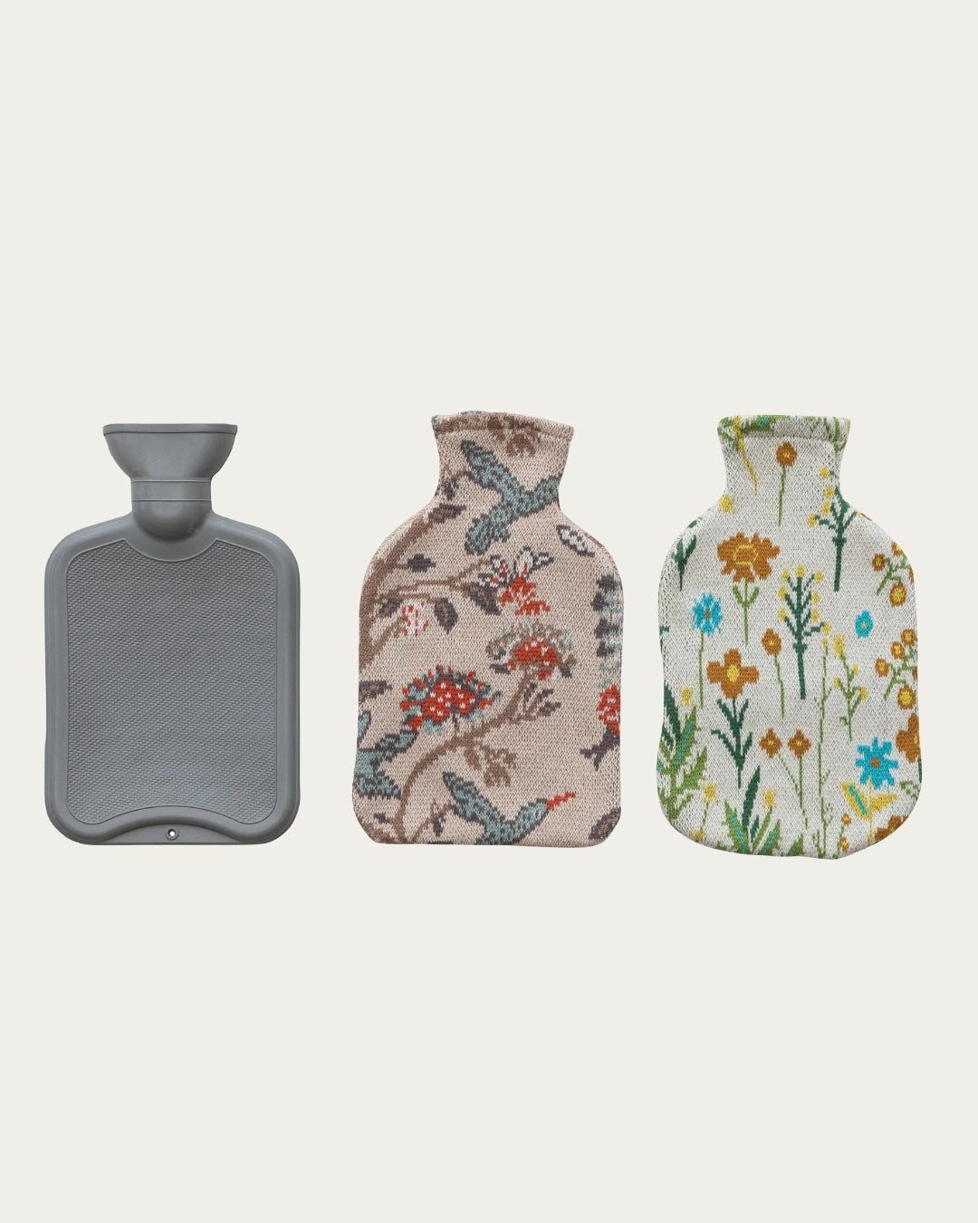Sol Hot Water Bottle with Cotton Knit Cover