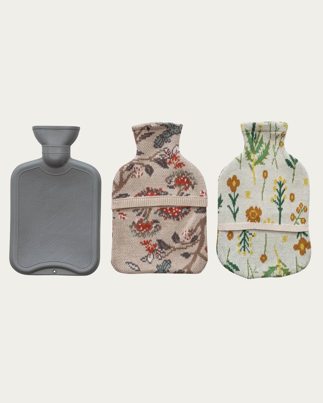 Sol Hot Water Bottle with Cotton Knit Cover
