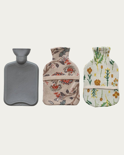 Sol Hot Water Bottle with Cotton Knit Cover