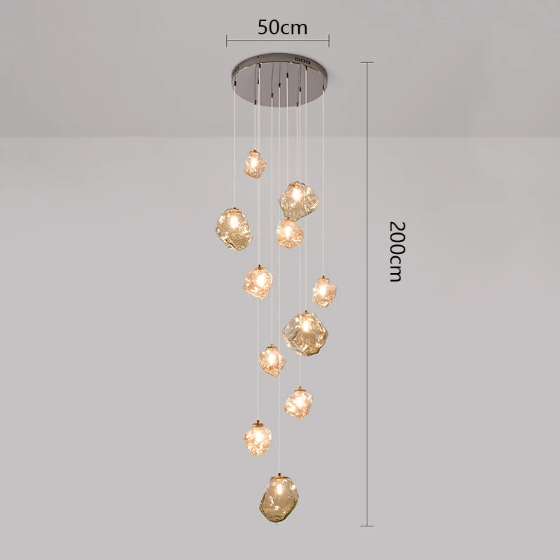 Nordic Villa Staircase Chandelier – Elegant Nordic Design for Hallways