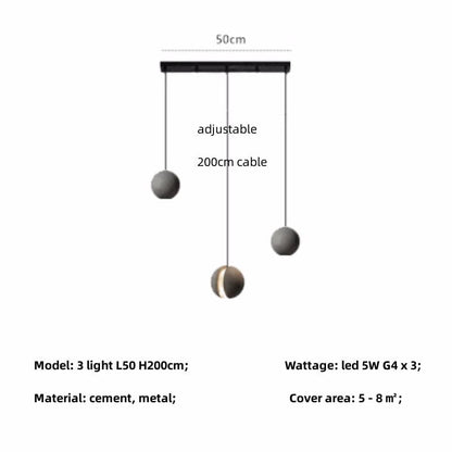 Sphered Cement Pendant Light