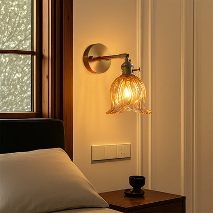 Elegant Flower-Shaped Glass Wall Light for Cozy Home Decor