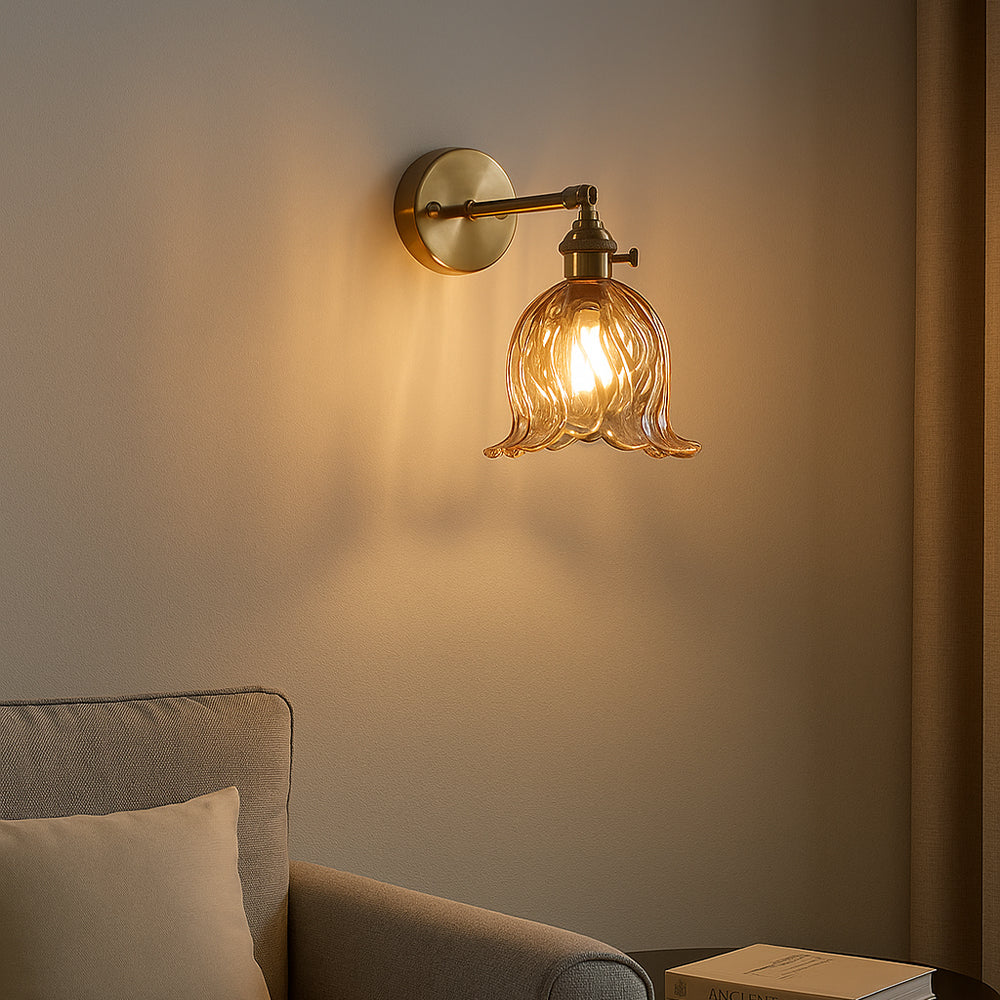 Elegant Flower-Shaped Glass Wall Light for Cozy Home Decor