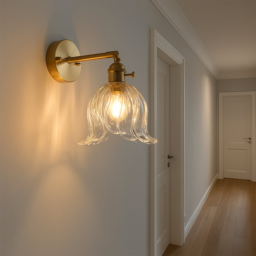 Elegant Flower-Shaped Glass Wall Light for Cozy Home Decor