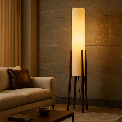 Lampa podłogowa z litego orzecha stoleowego - elegancki dodatek do Twojego wnętrza