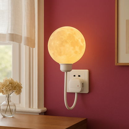 Lámpara de Pared con Luna de encendido y apagado Plug-in